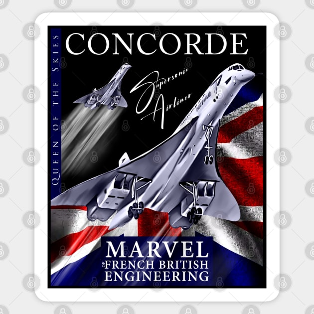 Concorde Supersonic Legendary Aircraft Sticker by aeroloversclothing